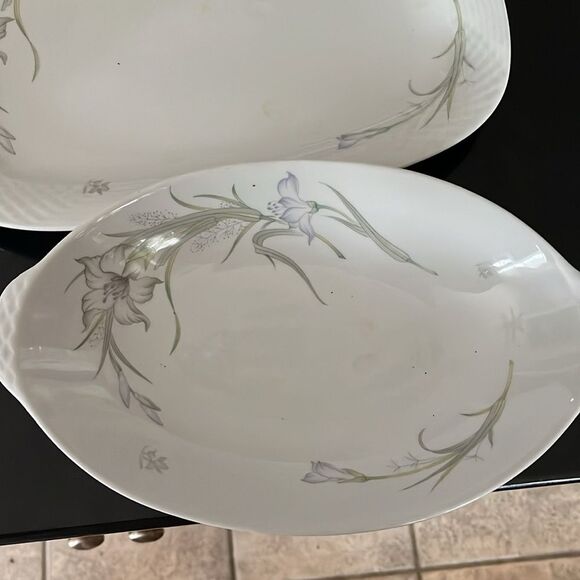 Vintage China Pearl Fine China Daffodil Serving Platter & Bowl - Picture 2 of 8